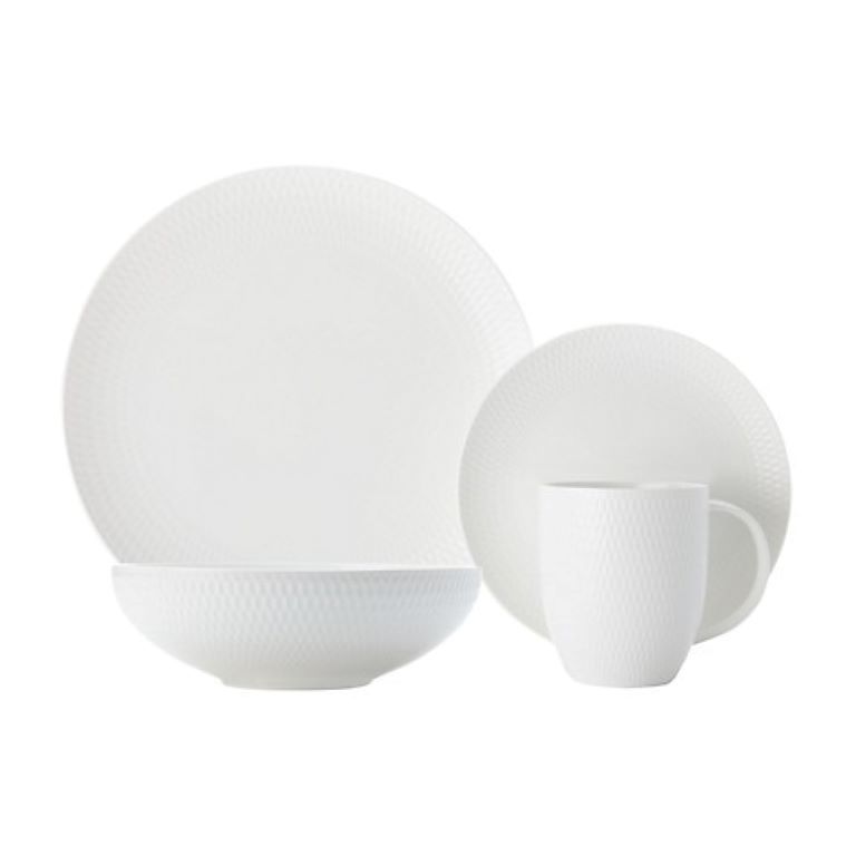 Maxwell and Williams White Basics Diamond Dinner Set - Image 2