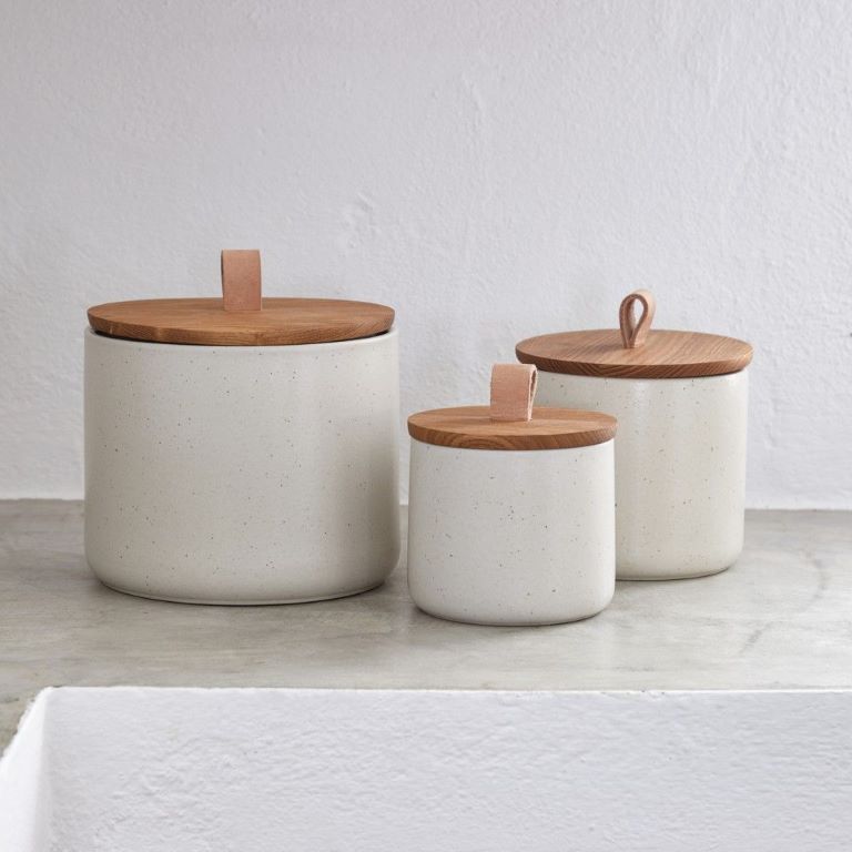 Casafina Pacifica Canister with Oak Lid - Image 2