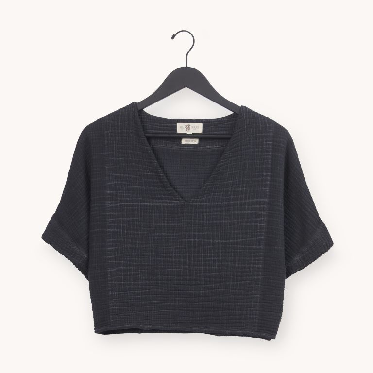 Pokoloko Crinkle Crop Short Sleeve Top - Image 3