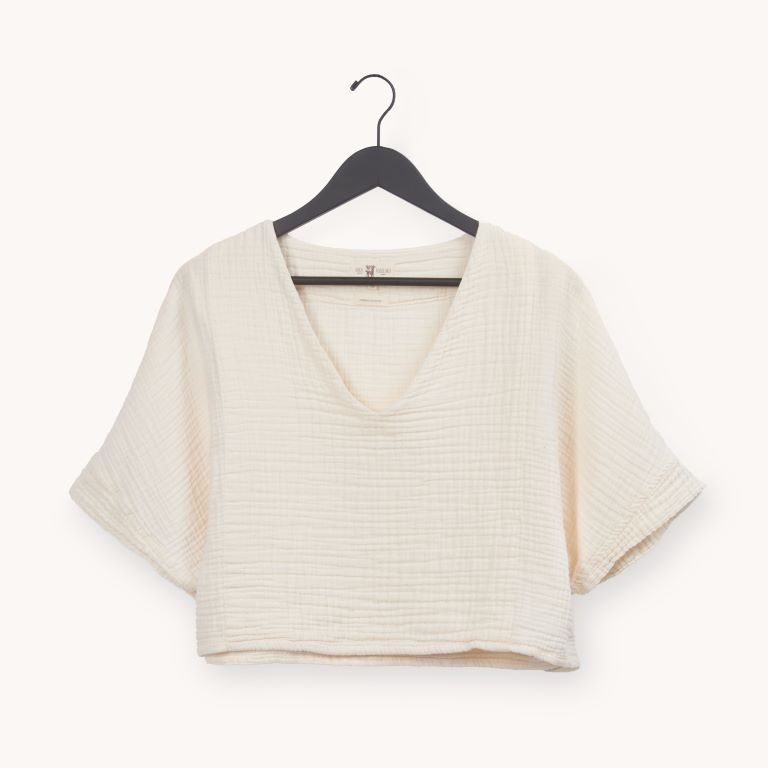 Pokoloko Crinkle Crop Short Sleeve Top - Image 2