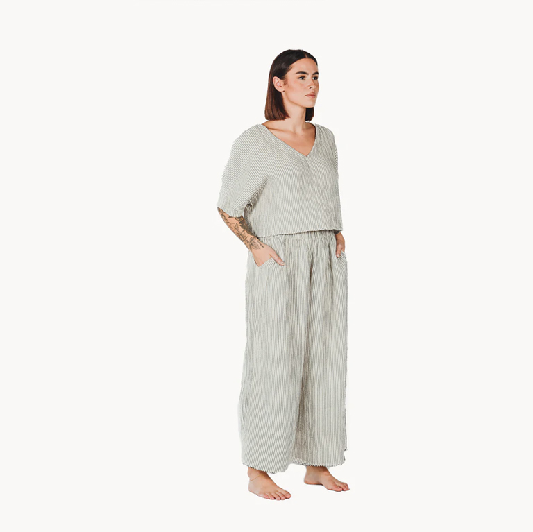 Pokoloko Crinkle Cropped Top - Striped - Image 3
