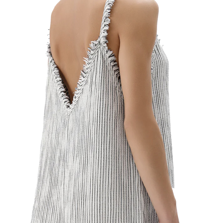 Pokoloko Crinkle Strappy Dress- Striped - Image 2