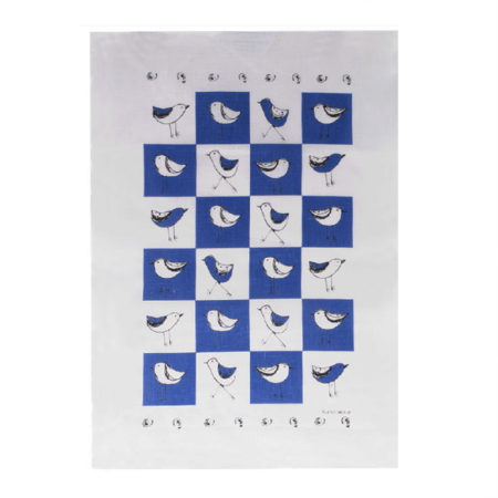 Rain Goose Tea Towel Bird Blue