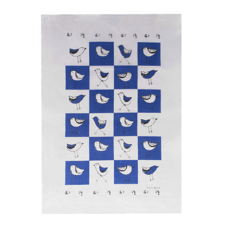Rain Goose Tea Towel Bird Blue