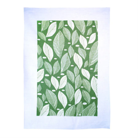 Rain Goose Tea Towel Leaf Green