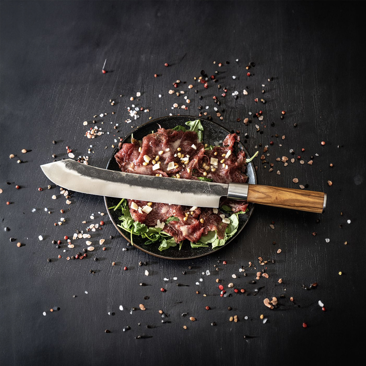 Anvil Butcher Knife with Leather Sheath