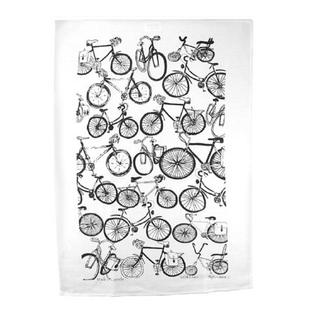 Rain Goose Tea Towel - Bikes Black
