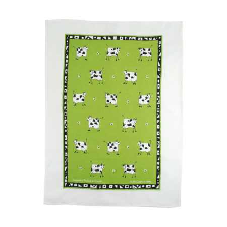 Rain Goose Tea Towel - Cow Green