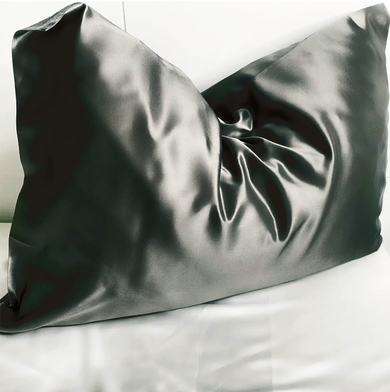 HoneyLux Queen Silk Pillowcase - Ash Grey - Image 3