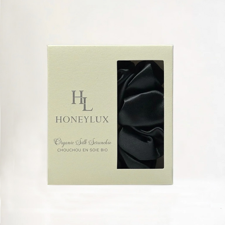 HoneyLux Silk Scrunchie - Black - Image 2