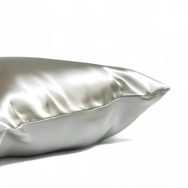 HoneyLux Queen Silk Pillowcase - Light Grey - Image 2
