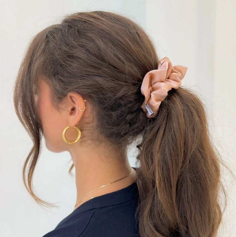 HoneyLux Silk Scrunchie - Rose Gold - Image 2