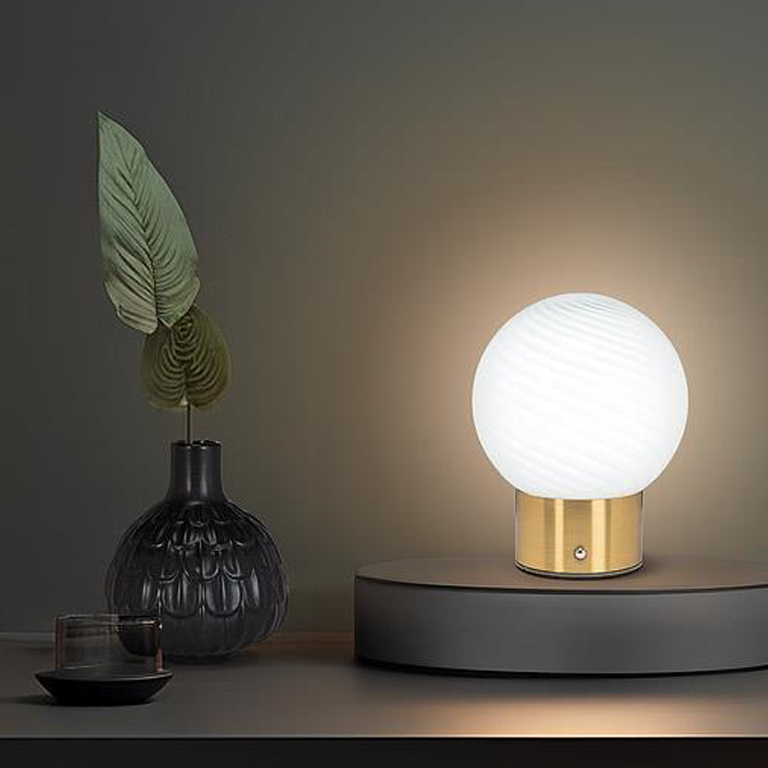 Abbott LED Lamp Swirl Ball - White