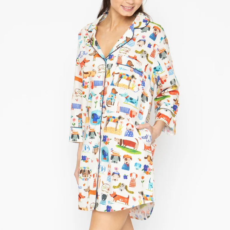 Bon|Artis Long Shirt Pajamas - Painted Dog - Image 2