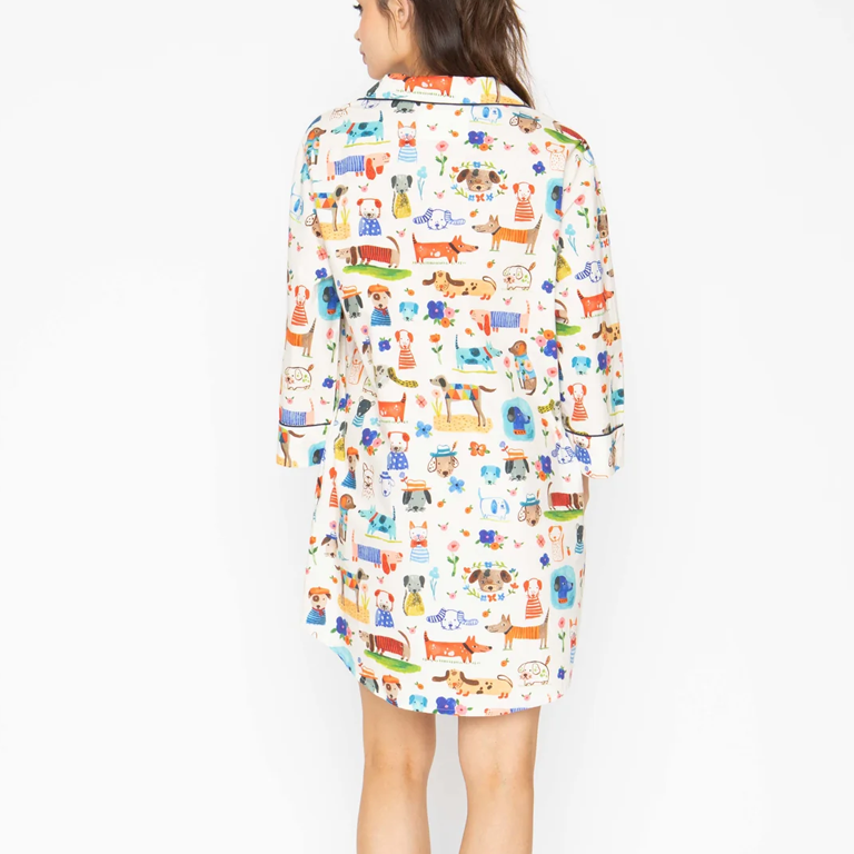 Bon|Artis Long Shirt Pajamas - Painted Dog - Image 3