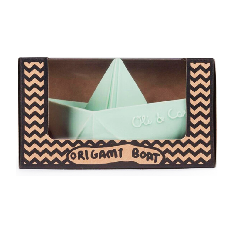 Oli&Carol Bath Toy and Teether Origami Boat - Mint - Image 2