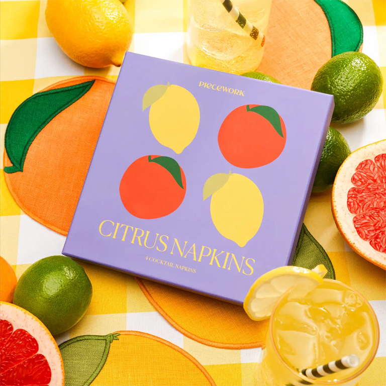 Piecework Puzzles Cocktail Napkins - Citrus - Image 2