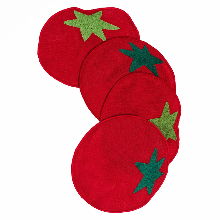 Piecework Puzzles Cocktail Napkins - Tomato - Image 3