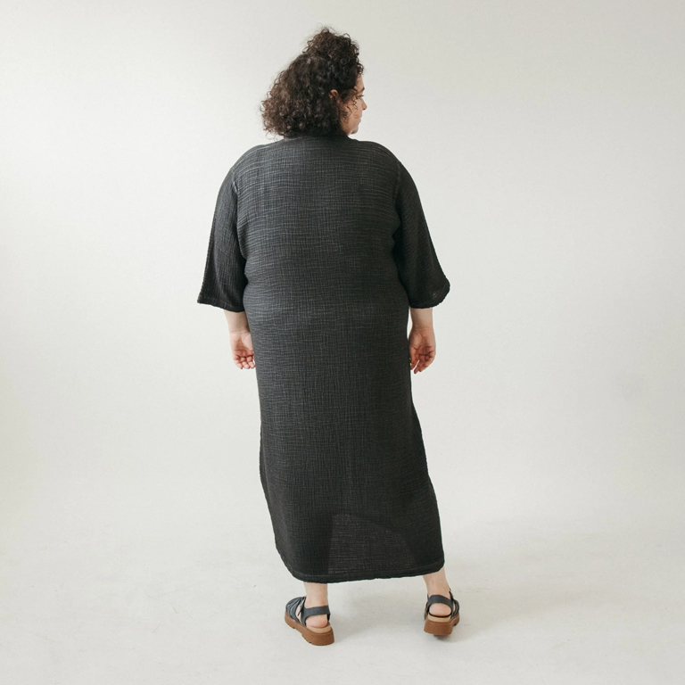 Pokoloko Crinkle Shirt Dress Plus - Black - Image 3