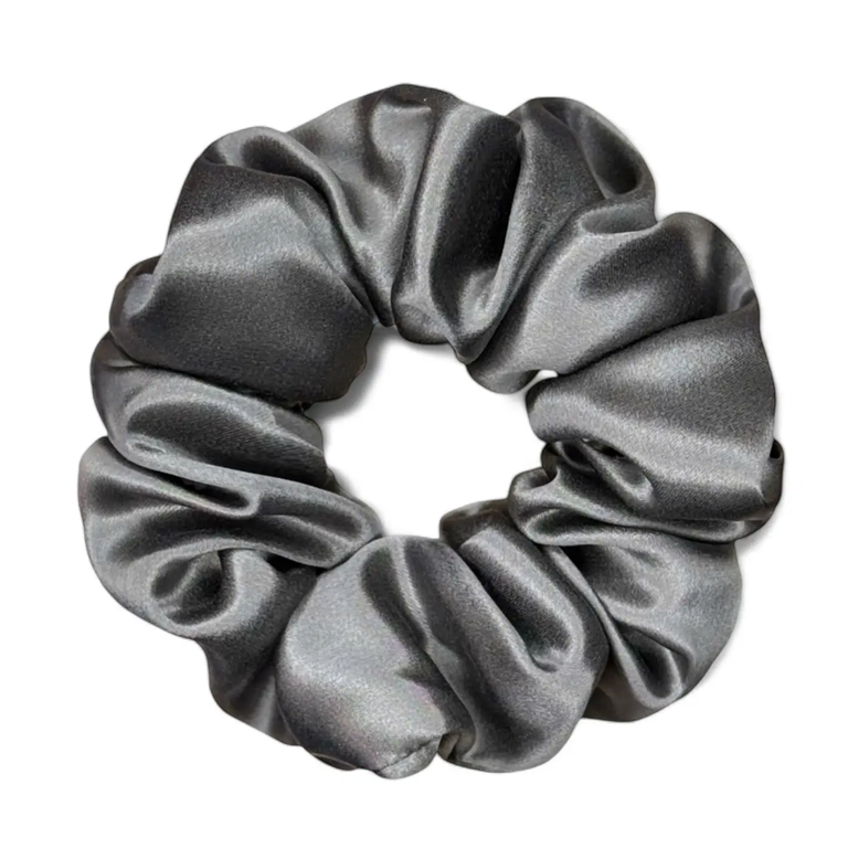 HoneyLux Silk Scrunchie - Ash Dark Grey