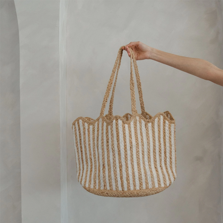 Pokoloko Jute Bag - Scalloped with Tassel - Image 2