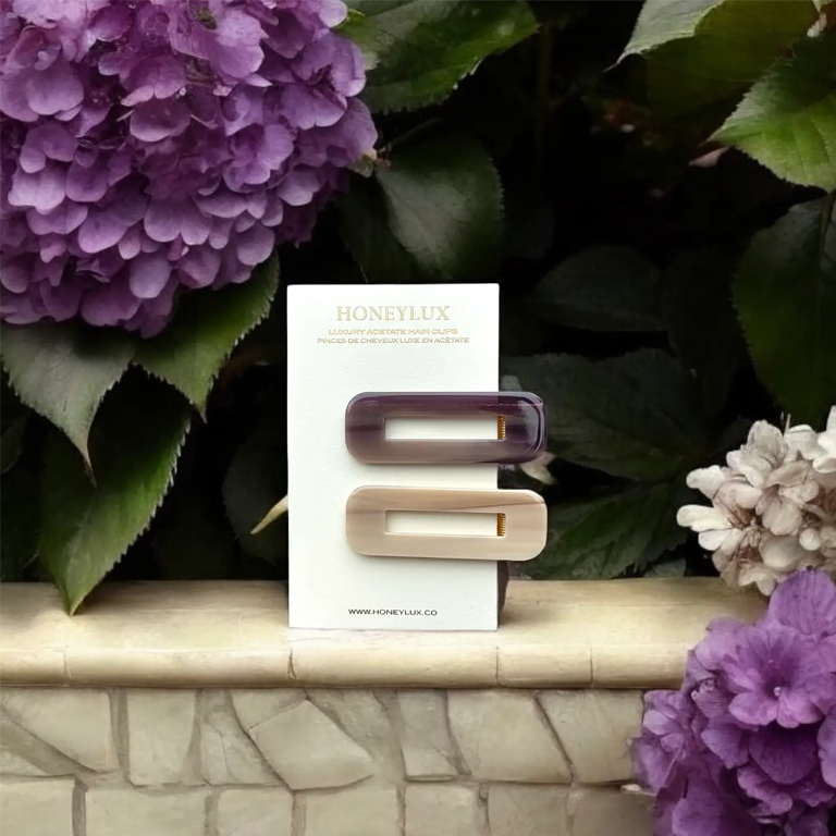 HoneyLux Duo Barrette Set of 2 - Mulberry - Image 3