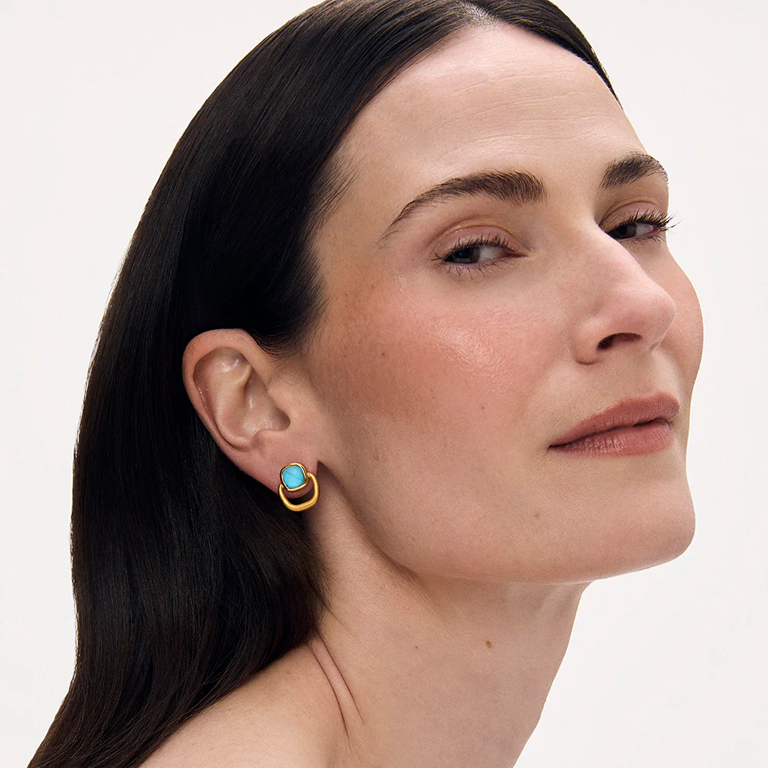 Dean Davidson Monterey Knocker Stud Earrings - Iridescent Turquoise - Image 2