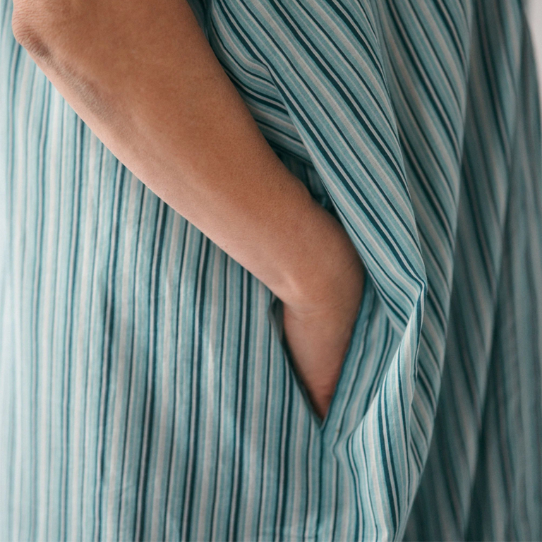 Pokoloko Sol Kaftan - Turquoise Stripe - Image 2